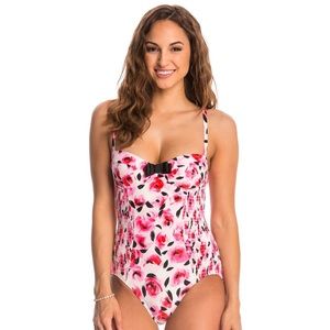 KateSpade bay of roses underwire smocked one piece